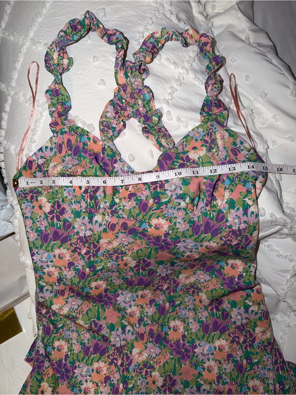 Astr Floral Halter Midi Dress in Purple, Green & Pink - Picture 3 of 6